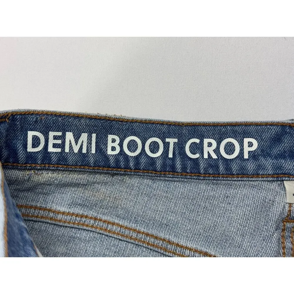 J.Crew‎ Women's Distressed Demi Boot Crop Blue Denim Jeans - Size 30x25*